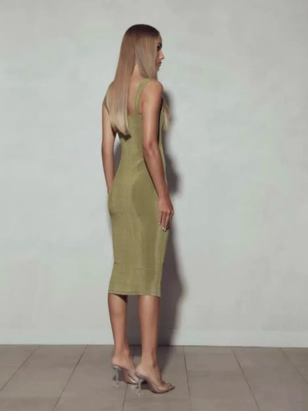 Kianna Hailey Dress Olive Size 10 for rent on The Volte - main image