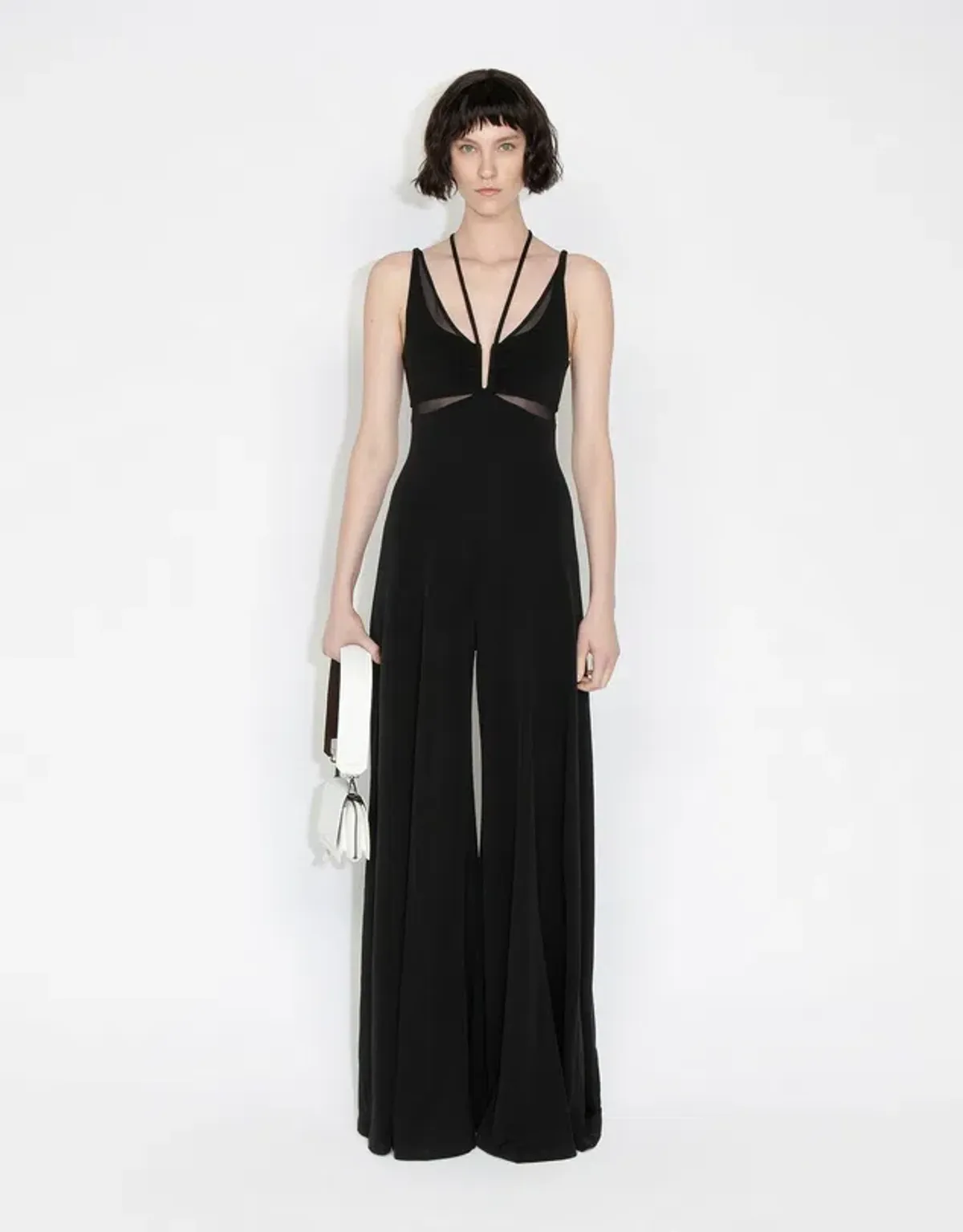 Cue Jersey Panelled Jumpsuit Black Size 8 for rent on The Volte - main image