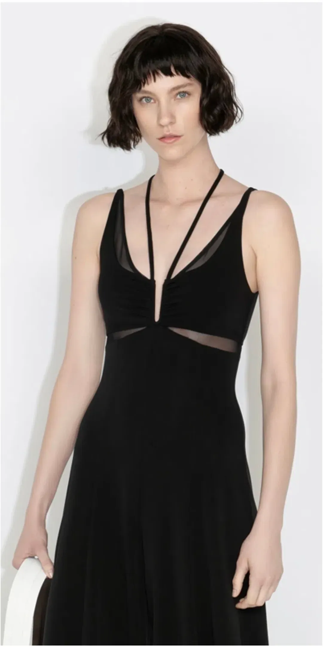 Cue Jersey Panelled Jumpsuit Black Size 8 for rent on The Volte - main image