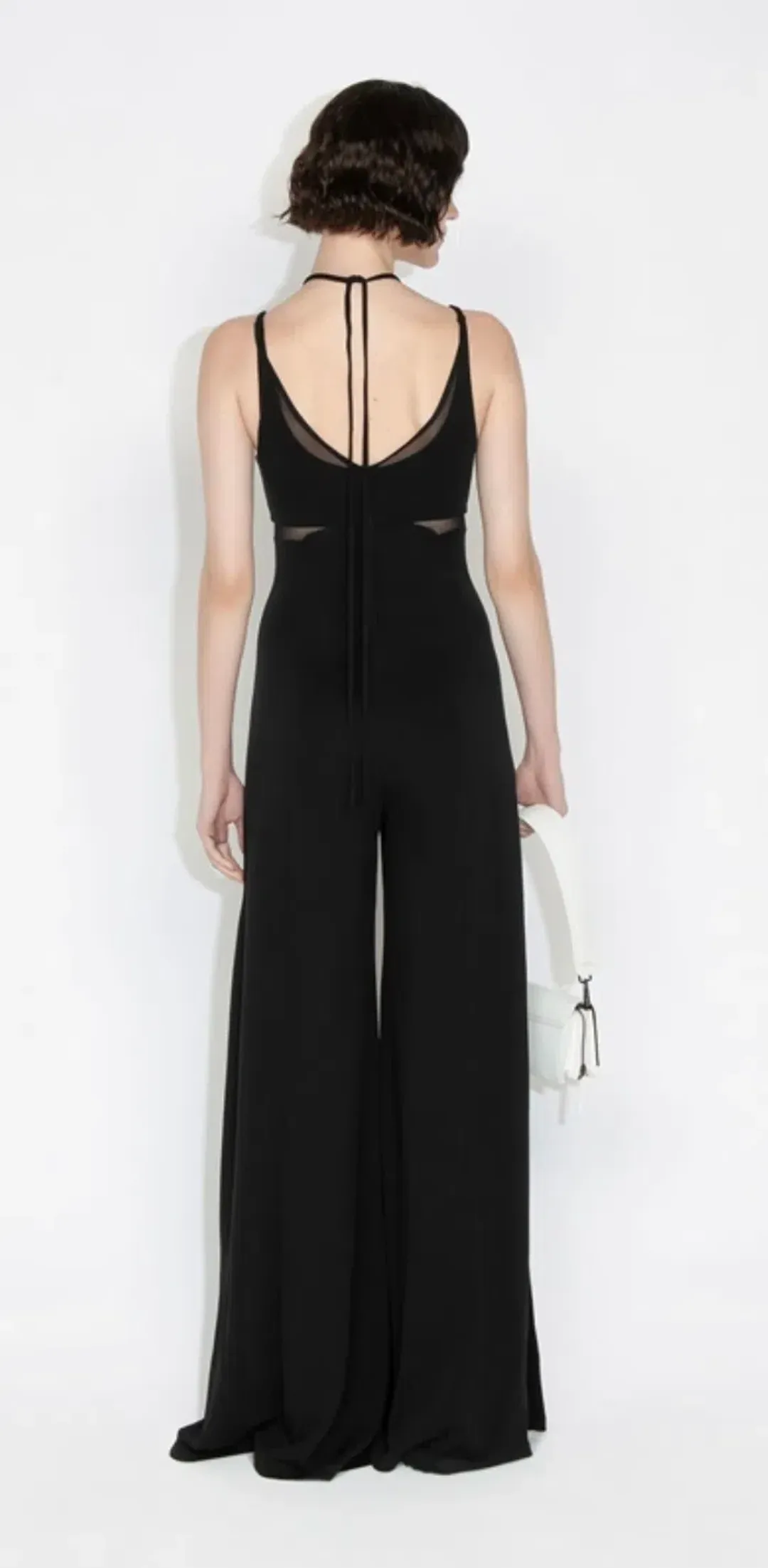 Cue Jersey Panelled Jumpsuit Black Size 8 for rent on The Volte - main image