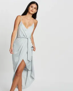 Shona Joy Luxe Tie Front Cocktail Dress Cloud Size 10 for rent on The Volte - image 4