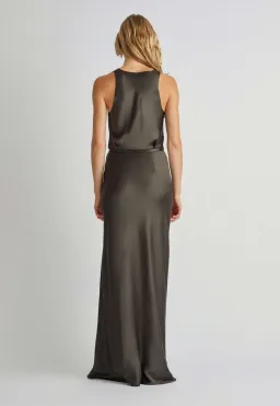 Camilla and Marc Fiora Gown Khaki Size 6 for rent on The Volte - image 3