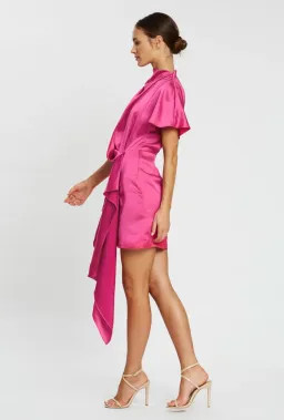 Acler Lochner Dress Fuschia Size 6  for rent on The Volte - image 2