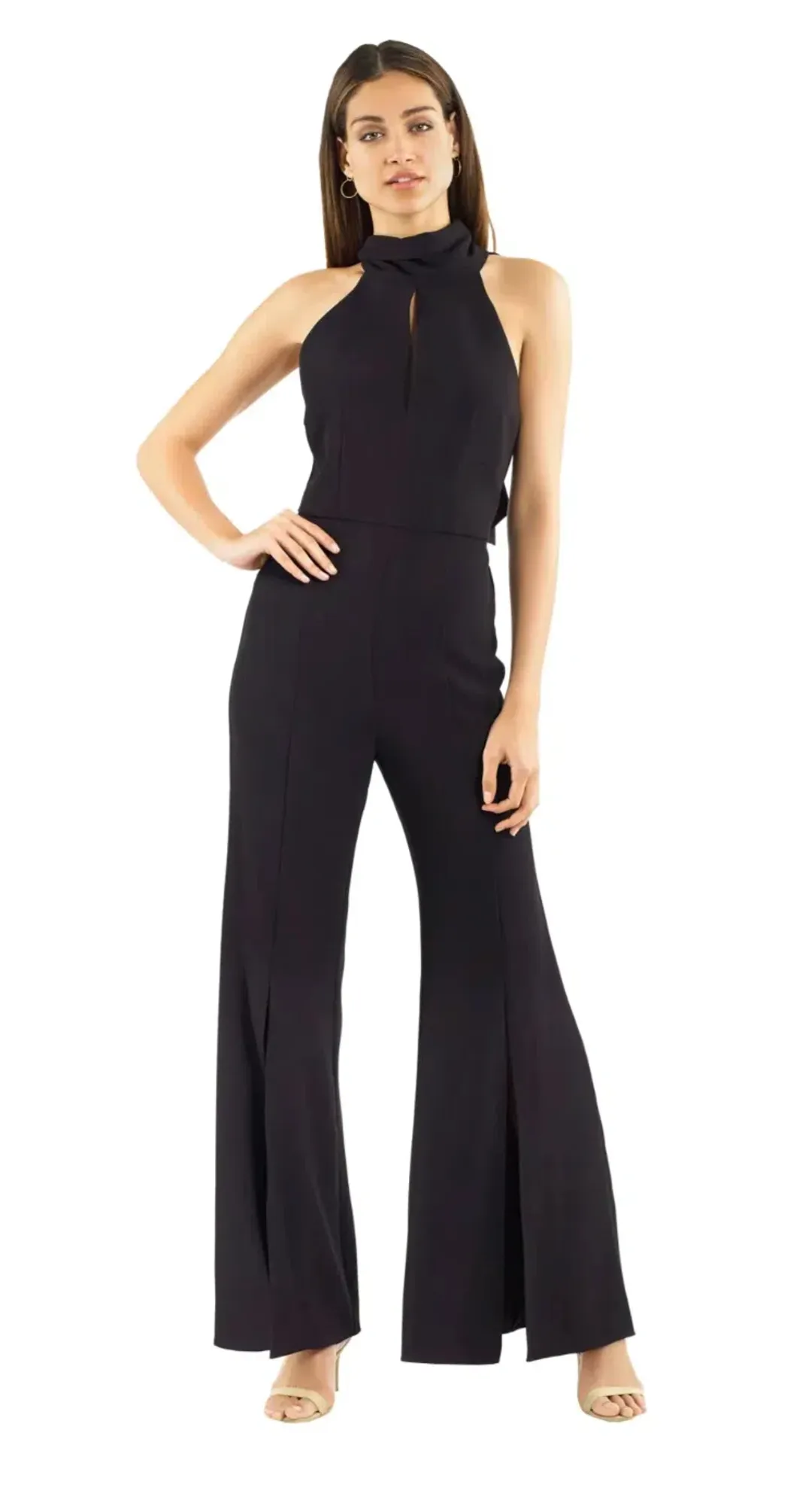  Nicholas Crepe Sleeveless Jumpsuit Black Size 12 for rent on The Volte - main image