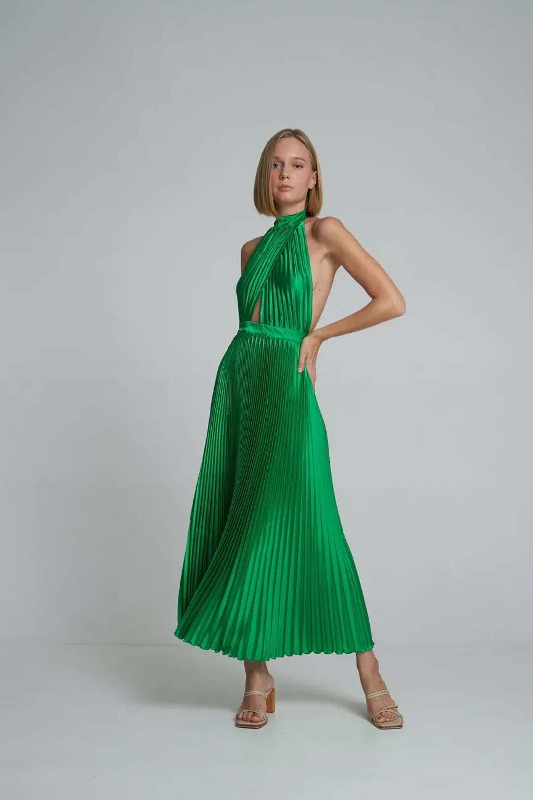 L'Idée Soirée Renaissance Gown Bright Green Size 12 for rent on The Volte - main image