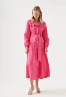 Aje Sophie Shirt Midi Dress Pink Size 10 / M for rent on The Volte - image 1