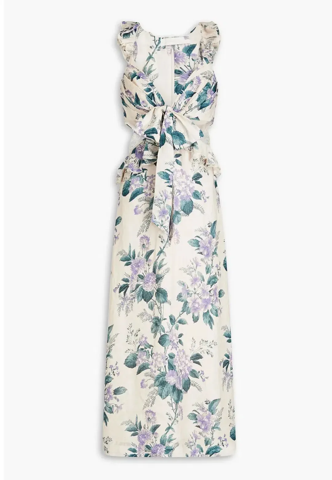 Zimmermann Cassia Ruffle Midi Dress in Hydrangea Floral Print Size 1/Au 10  for rent on The Volte - main image