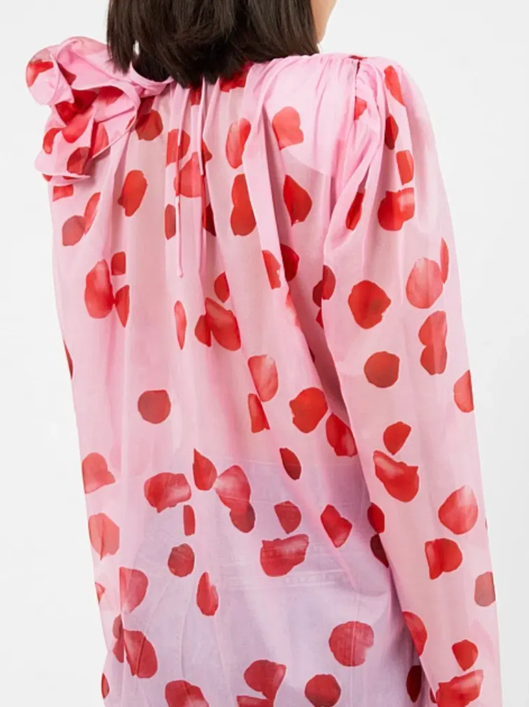 SELLING: Magda Butrym Flower Embellished Blouse Pink Petal Size 40 / Au 12 for rent on The Volte - main image