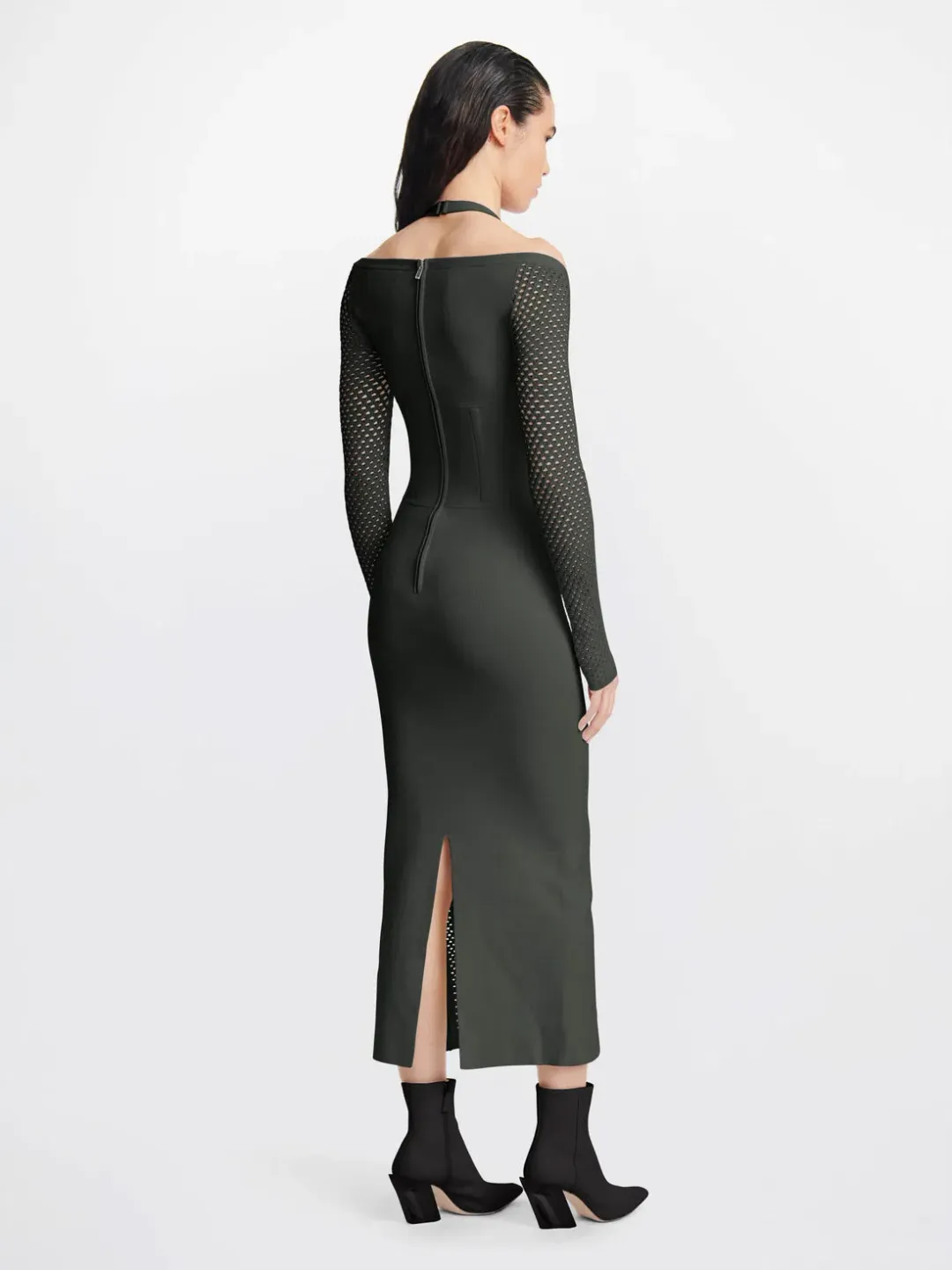 Dion Lee Column Corset Dress Shadow Green Size M / Au 10 for rent on The Volte - main image