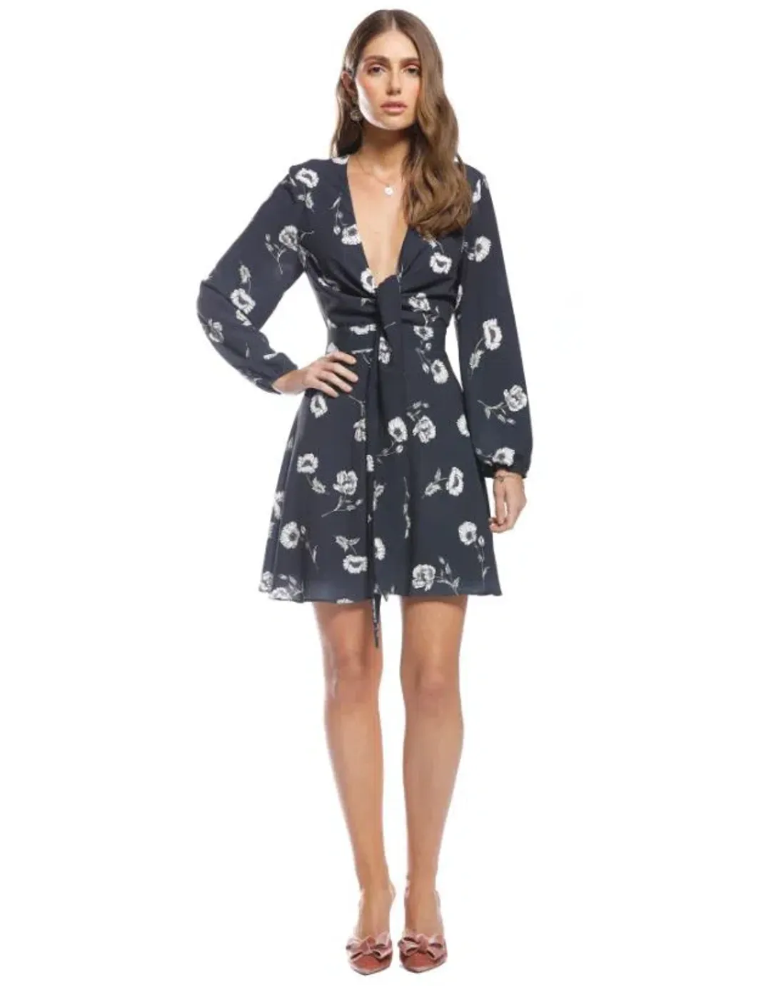 Pasduchas Dalliance Longsleeve Dress Navy Size 12 for rent on The Volte - main image