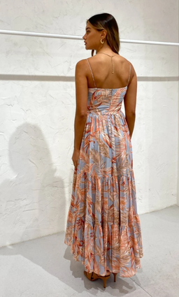 Bec & Bridge Miami Palm Tier Midi Dress Print Size 8 for rent on The Volte - image 3