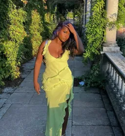 House of CB Pixie Ruffle Maxi Dress Lime Green Size 8 for rent on The Volte - image 5