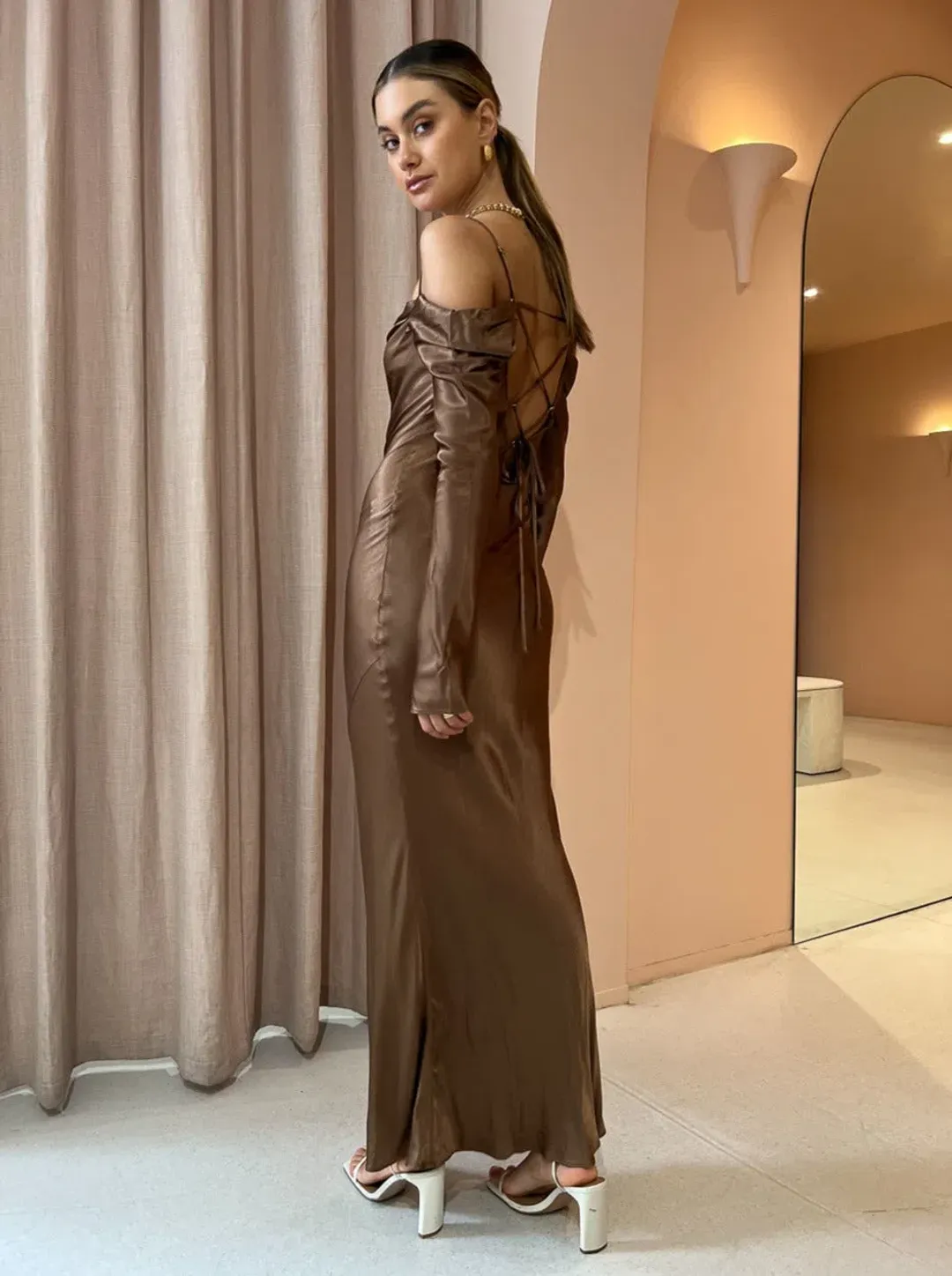 Issy Sereia Dress Copper Size 12 for rent on The Volte - main image