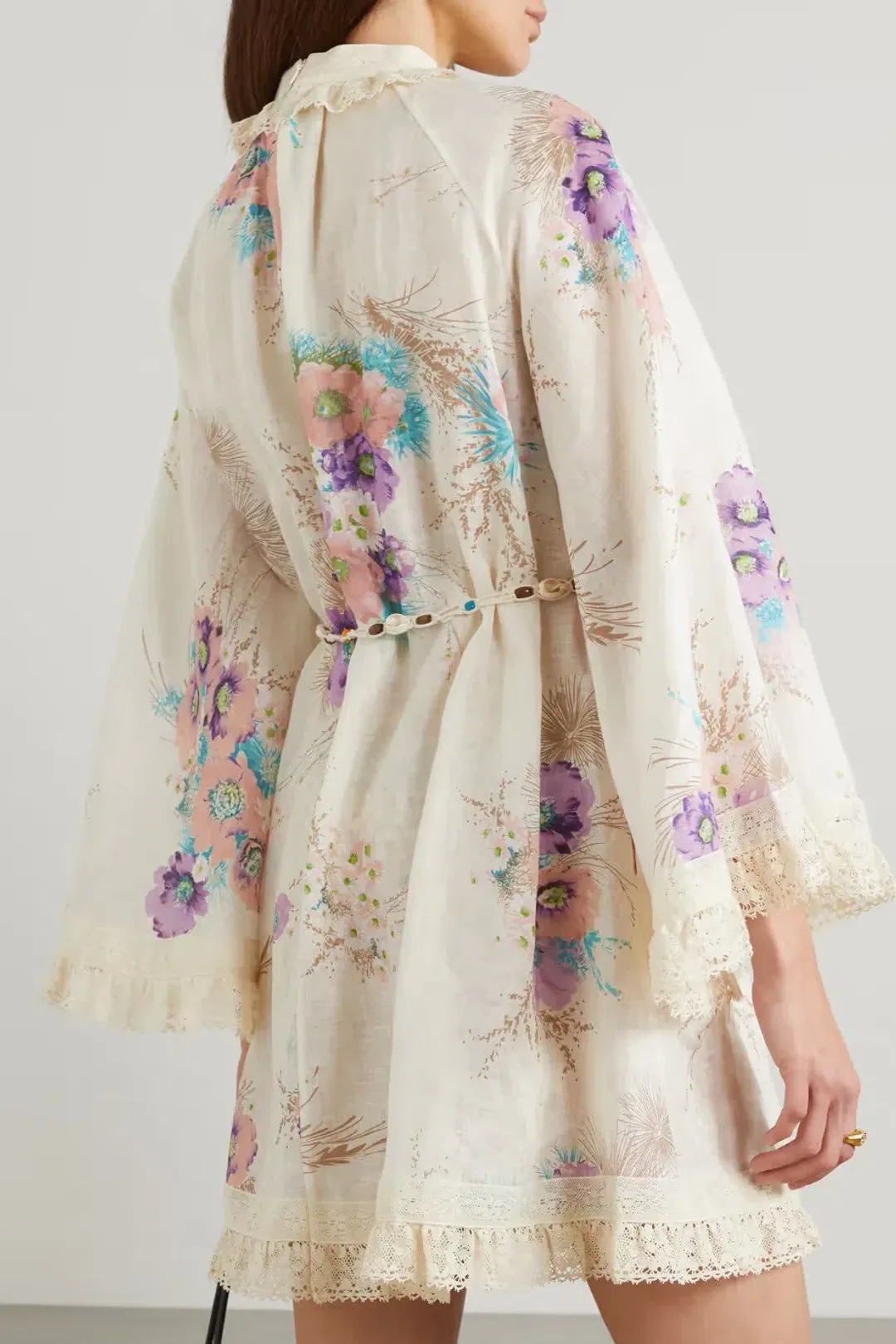 Zimmermann Jude Lace Trim Swing Dress Floral Size 0 / Au 8 for rent on The Volte - main image