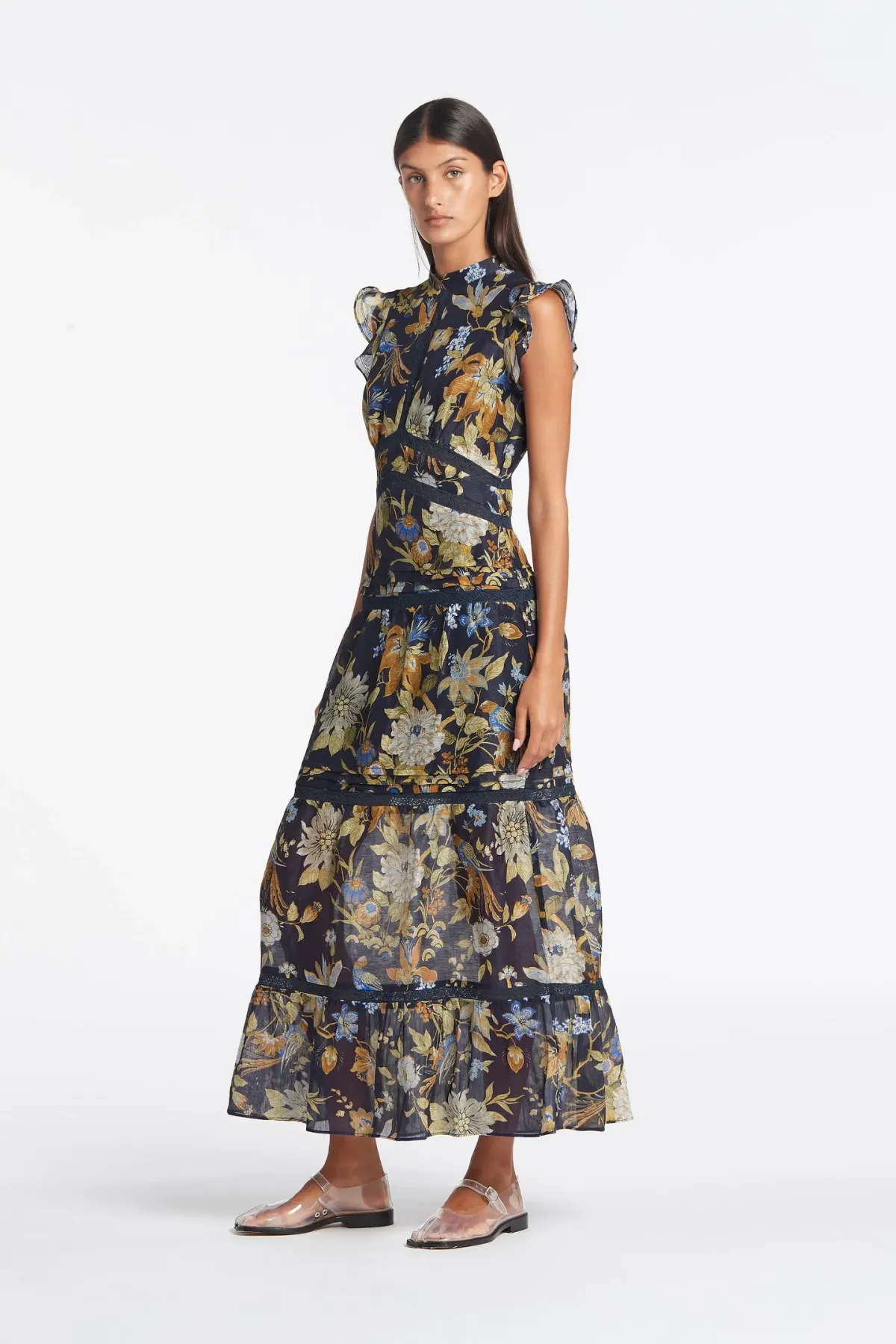 Sir the Label Lilian Tiered Gown Floral Size 0 / Au 6 for rent on The Volte - main image