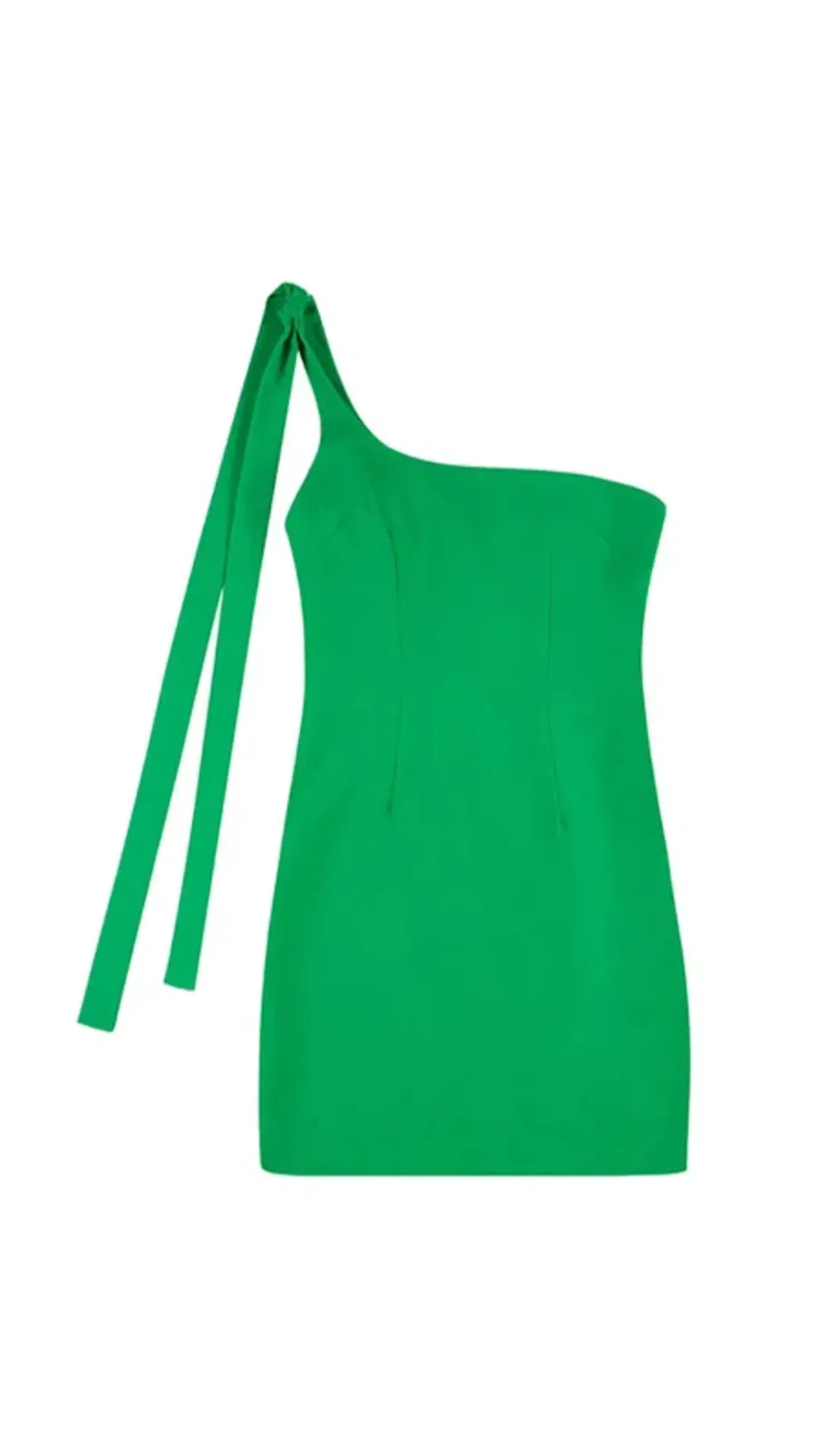 By Johnny Lean One Shoulder Mini Dress Jungle Green Size 8 for rent on The Volte - main image