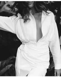 Significant Other Long Sleeve Shirt Mini Dress White Size 10 for rent on The Volte - image 2