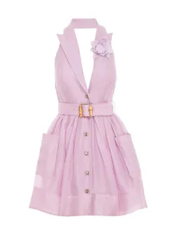 Zimmermann High Tide Tuxedo Mini Dress Lilac Size 1 / Au 10 for rent on The Volte - image 2