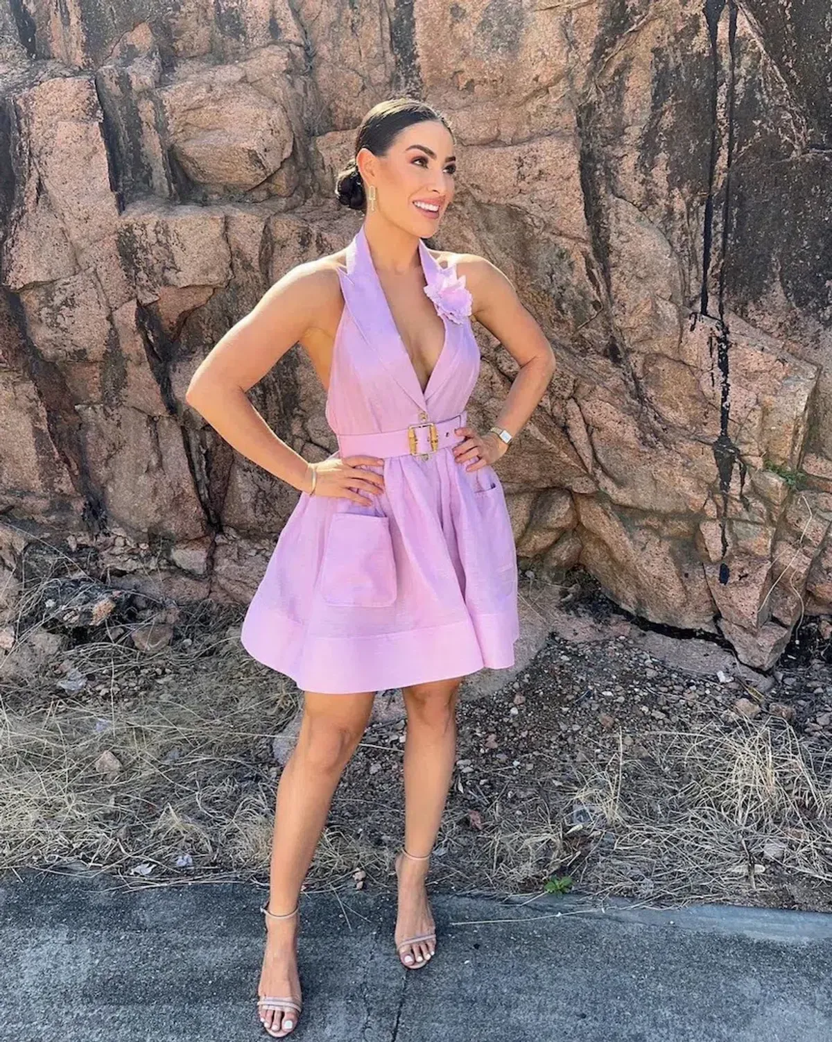 Zimmermann High Tide Tuxedo Mini Dress Lilac Size 1 / Au 10 for rent on The Volte - main image