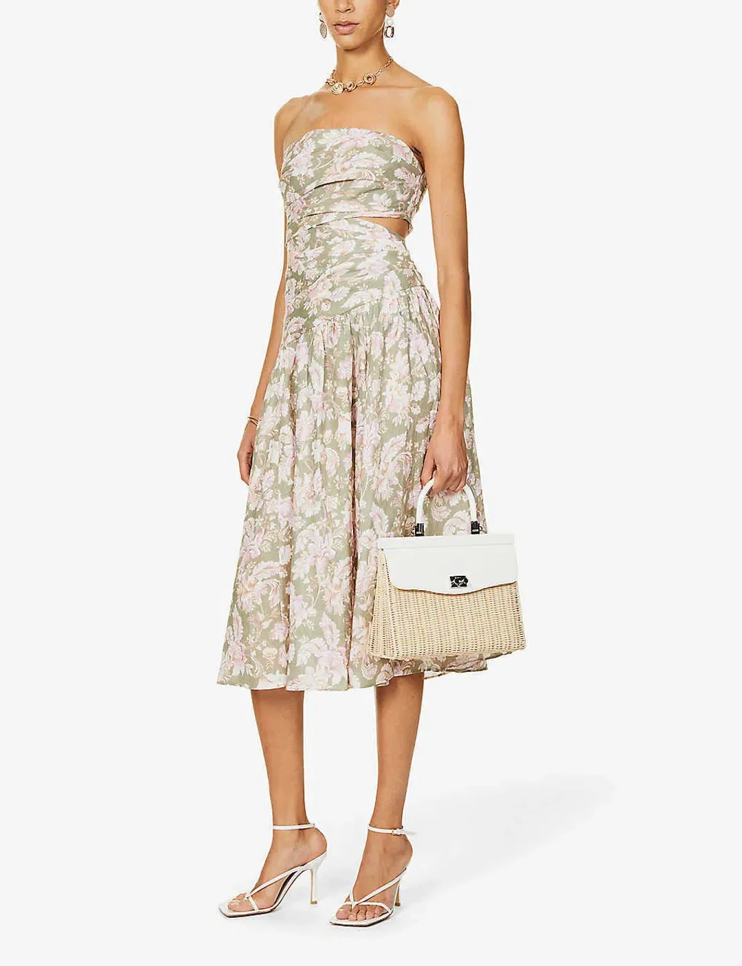 Zimmermann Lyre Linen Floral Dress Size 1/ Au 10  for rent on The Volte - main image