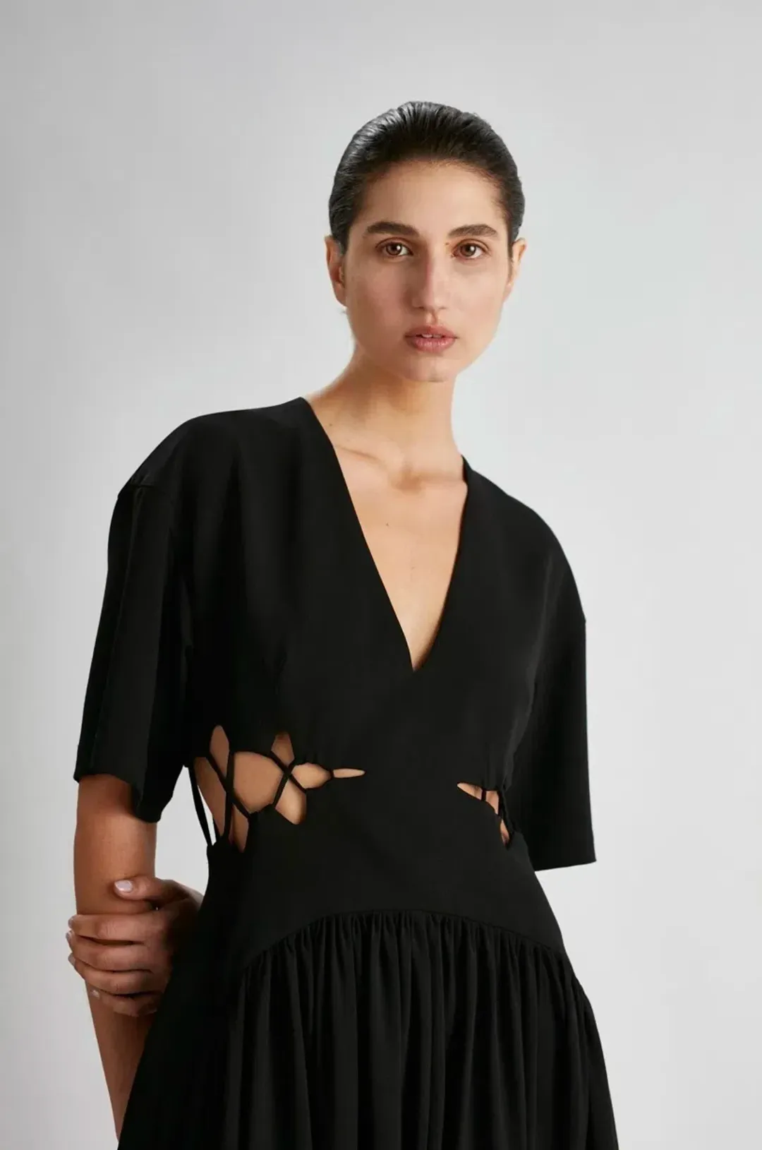 Camilla and Marc Brea Cut Out Dress Black Size 6  for rent on The Volte - main image