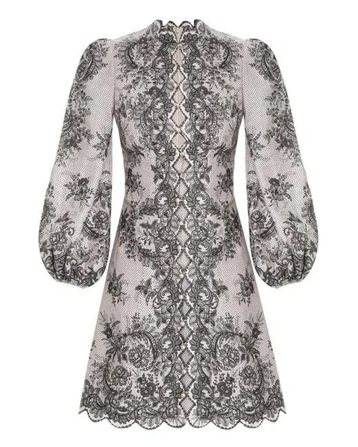 Zimmermann Lace Dancer Scalloped Mini Dress Floral Size 10 for rent on The Volte - main image