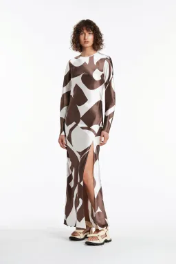 Sir the Label Julien Long Sleeve Dress Print Size 1/AU 8 for rent on The Volte - image 1