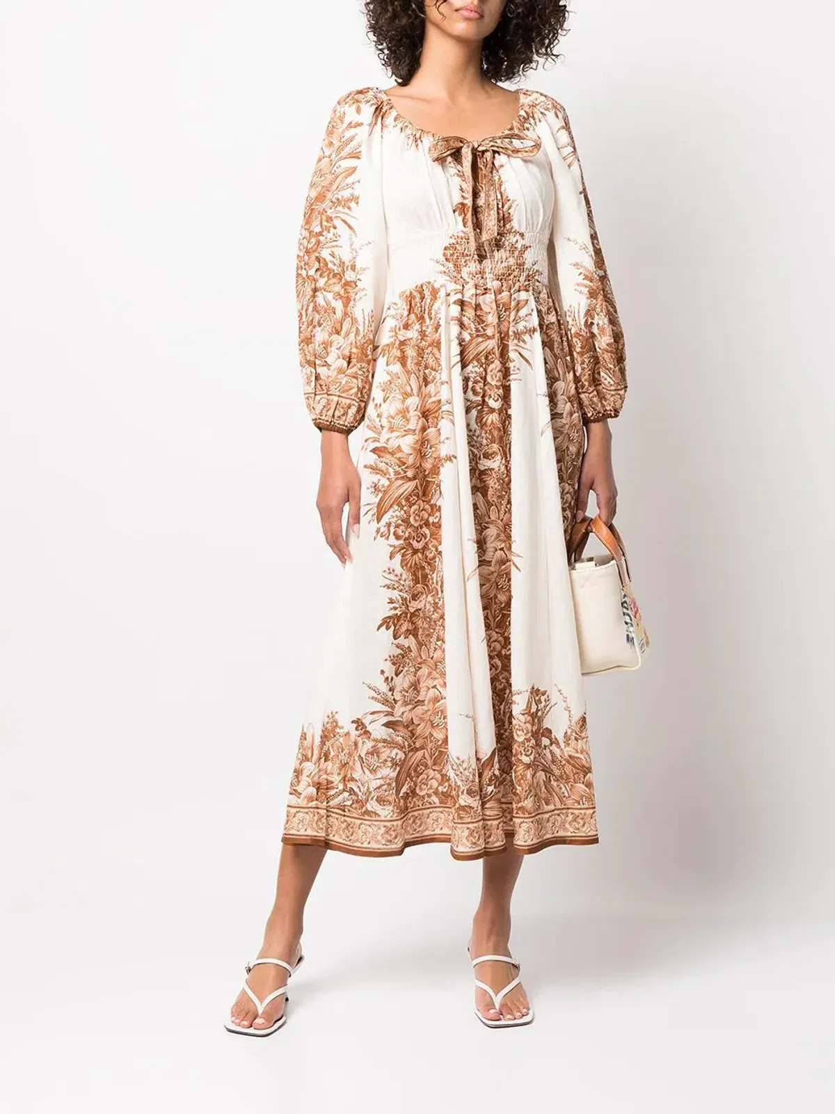 Zimmermann Moonshine Scoop Linen Maxi Dress Caramel Lily Size 0P / AU 6 for rent on The Volte - main image