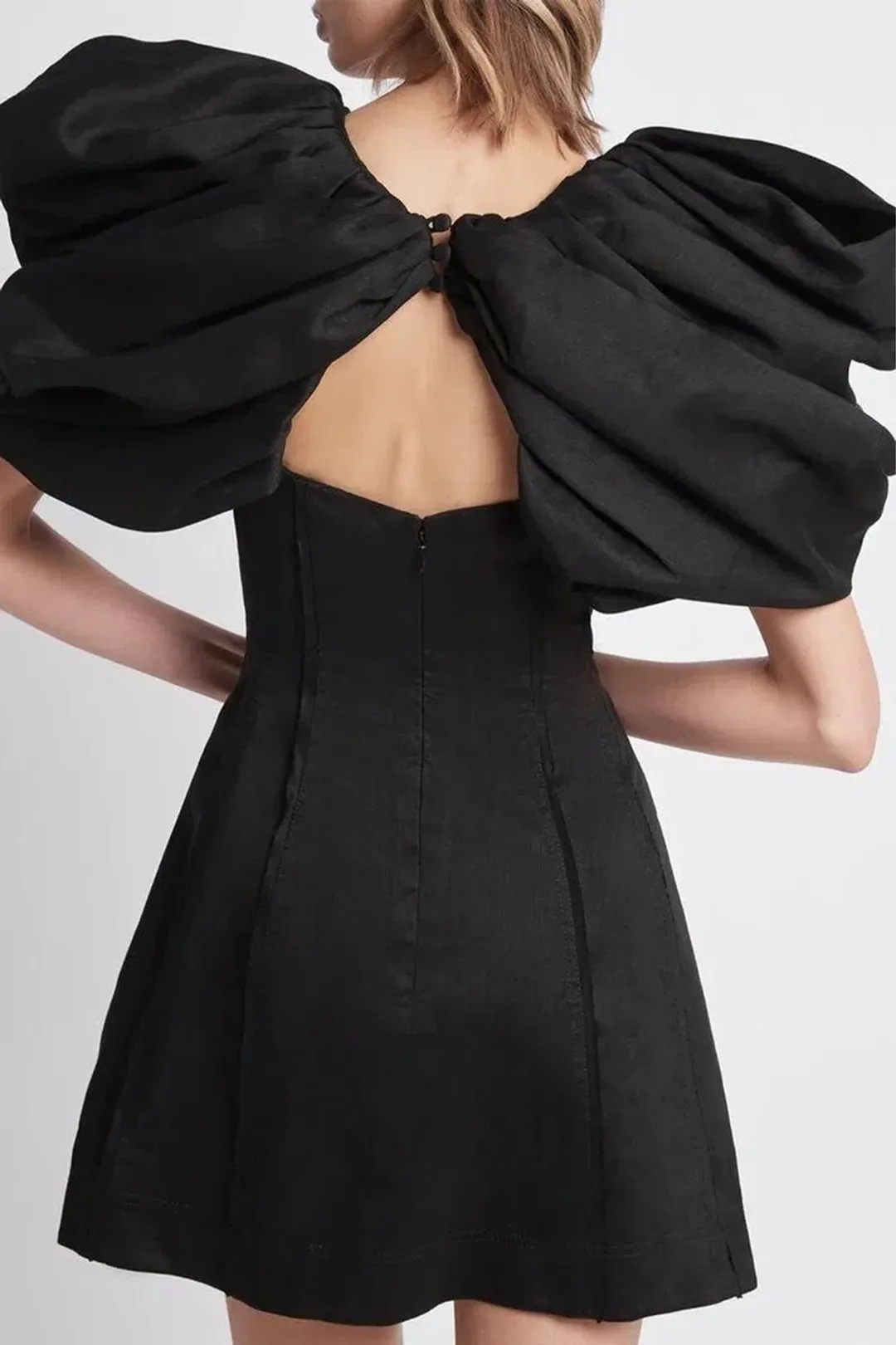 Aje Admiral Butterfly Sleeve Mini Dress Black Size 10  for rent on The Volte - main image