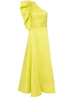 Aje Bonjour Asymmetric Midi Dress Lime Green Size 8  for rent on The Volte - image 4