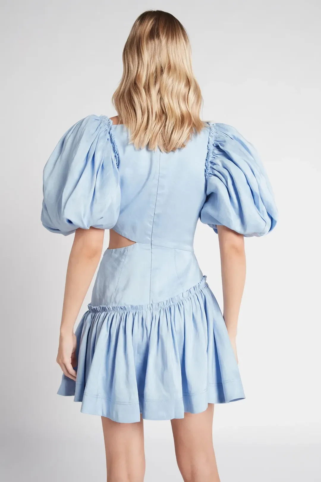 Aje Chateau Cut Out Mini Dress Sky Blue Size 6  for rent on The Volte - main image