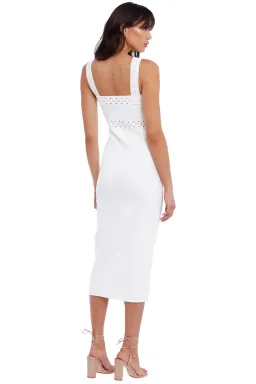 By Johnny Knit Lace Ribbon Midi Dress White Size XS for rent on The Volte - image 2