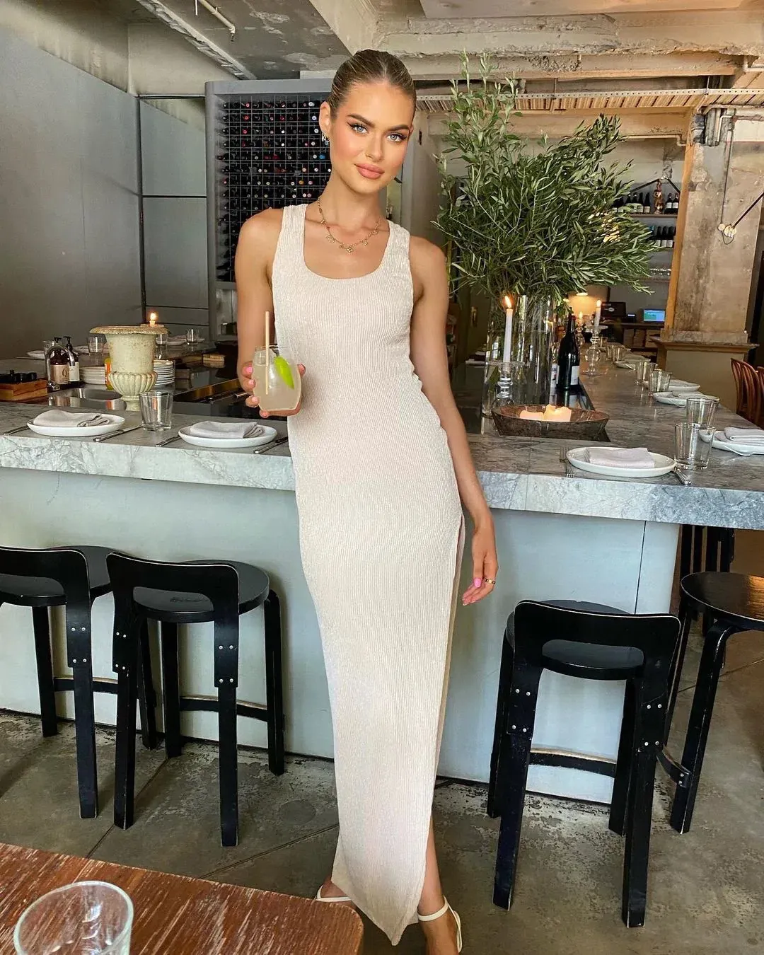 Rumer the Label Rosa Maxi Dress in Nude Size S / Au 8 for rent on The Volte - main image
