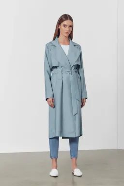 Viktoria & Woods Graduation Trench Coat Blue Size 0 / AU 6 for rent on The Volte - image 1
