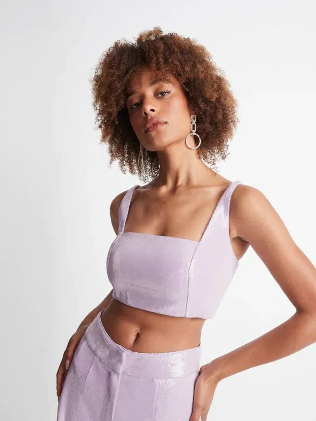 Sheike Cleo Sequin Top Size 14 & Pant Set Lilac  for rent on The Volte - main image