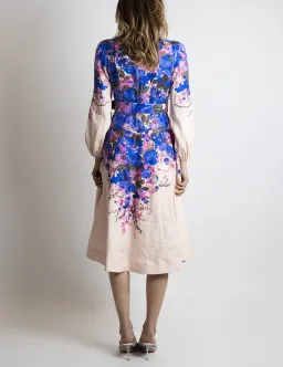 Zimmermann High Tide Buttoned Midi Dress Purple Ikat Floral Size 2 / Au 12 for rent on The Volte - image 2