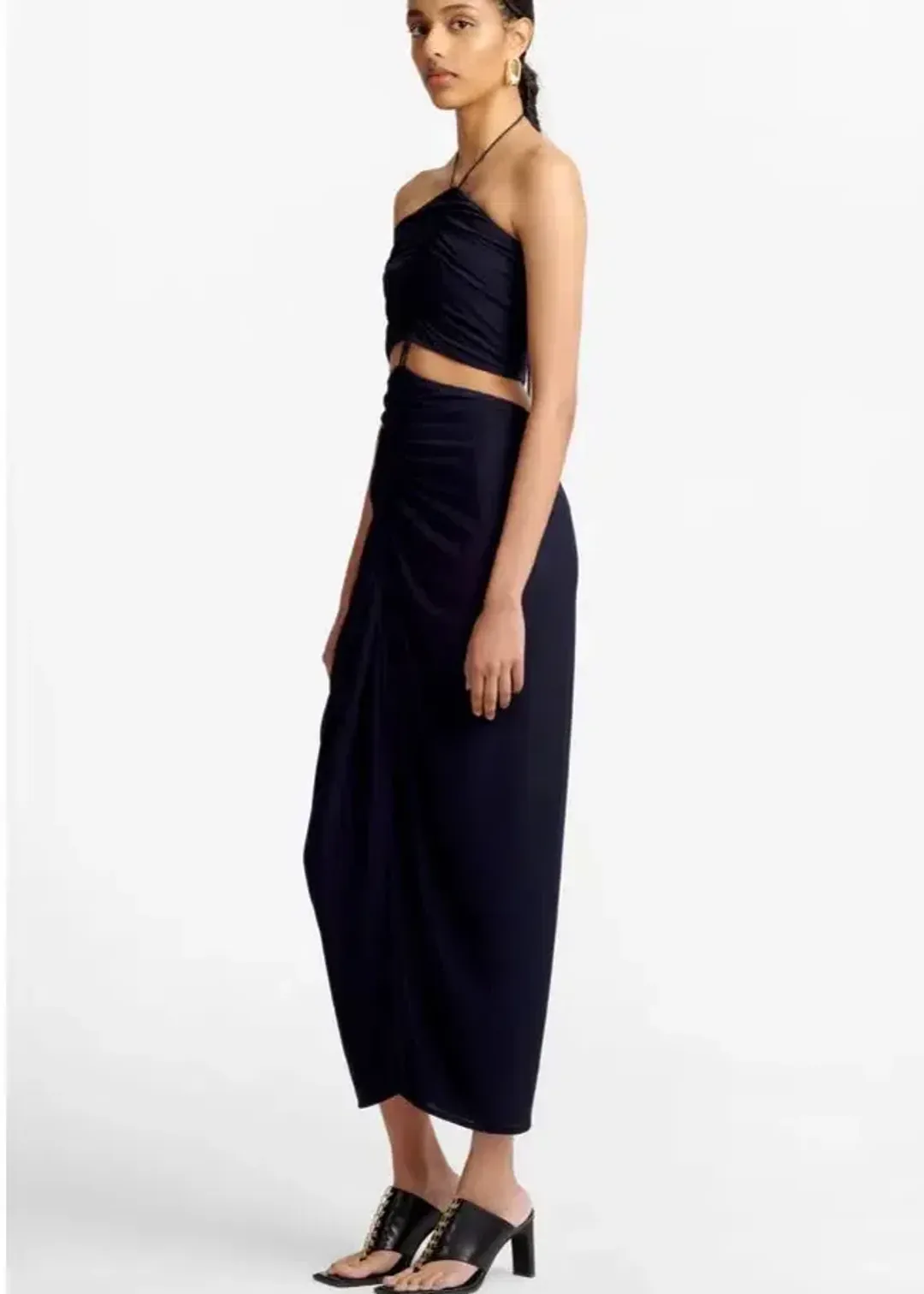 Dion Lee Gathered Dress Black Size 8  for rent on The Volte - main image