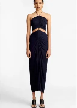 Dion Lee Gathered Dress Black Size 8  for rent on The Volte - image 1