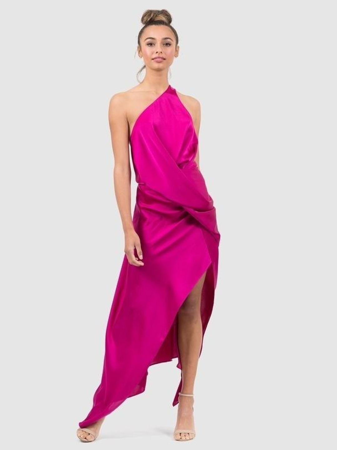 One Fell Swoop Philly Midi Dress Cardinal Pink Size 6 for rent on The Volte - main image
