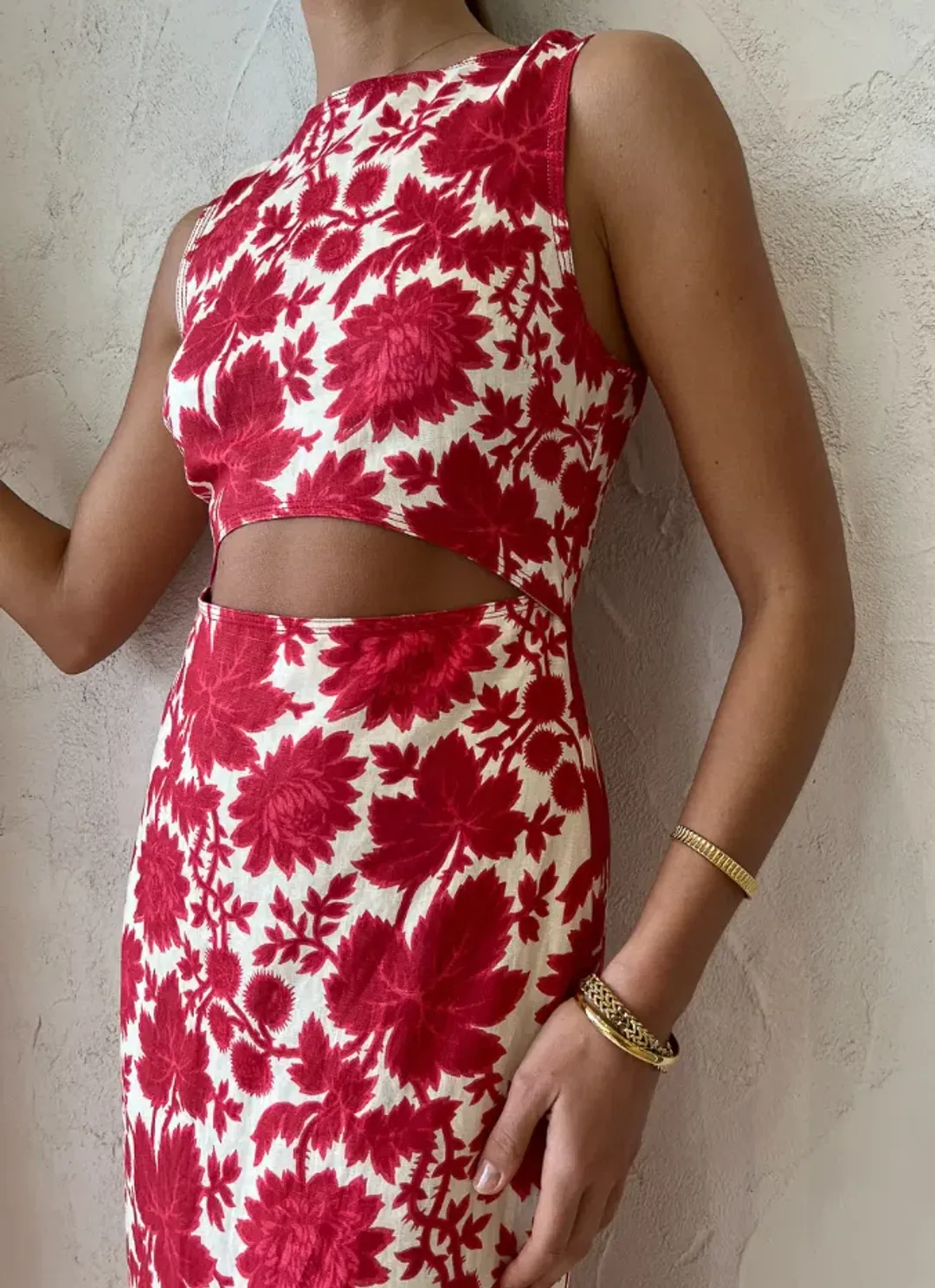 Sir the Label Cinta Cut Out Midi Dress Valentina Floral Print Size 3 / AU 12 for rent on The Volte - main image