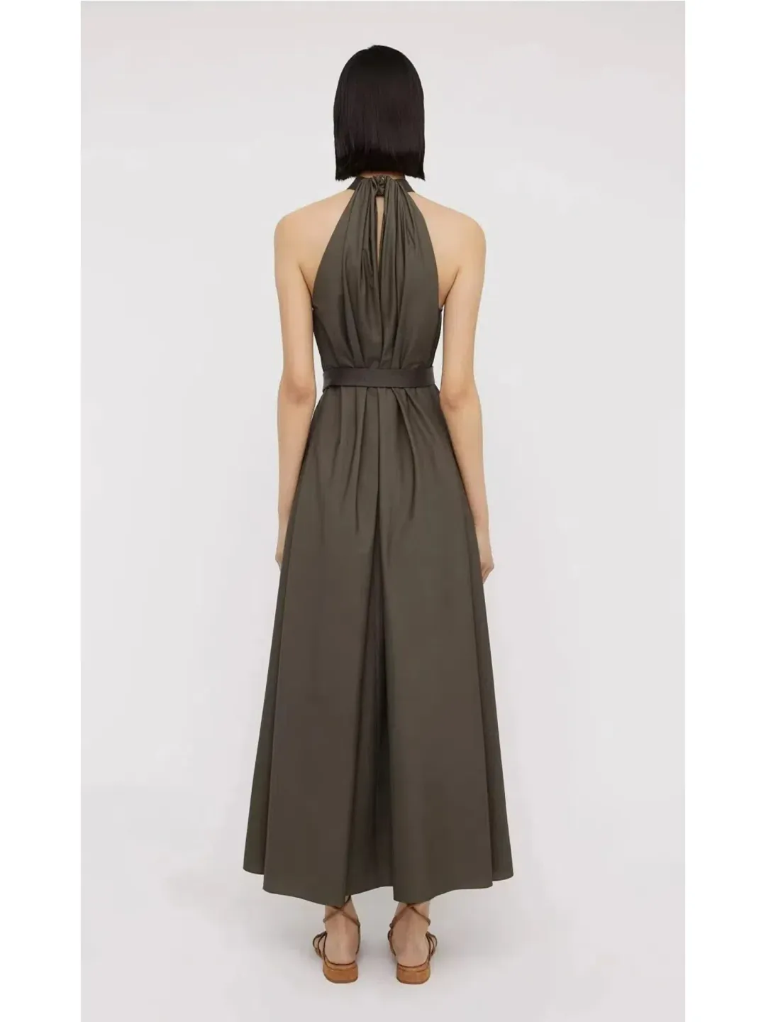 Scanlan Theodore Cotton Strapping Dress Jungle Green Size AU 8 for rent on The Volte - main image