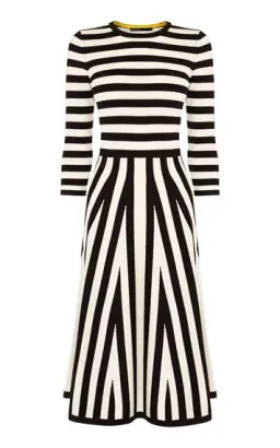 Karen Millen Striped Knit Midi Dress Black/White Size L / Au 12 for rent on The Volte - image 2