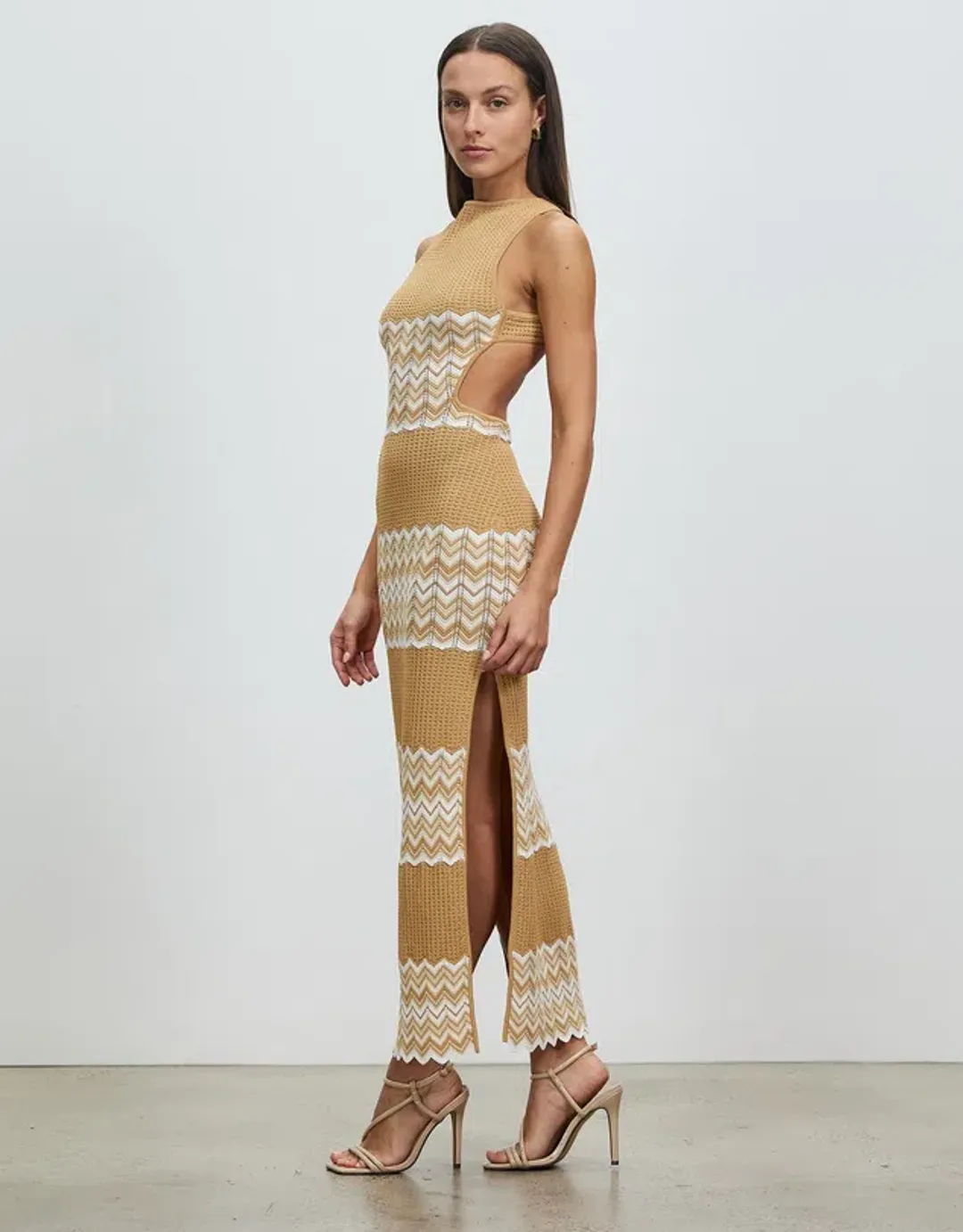 Lover Oslo Maxi Dress Brown Size 6 for rent on The Volte - main image