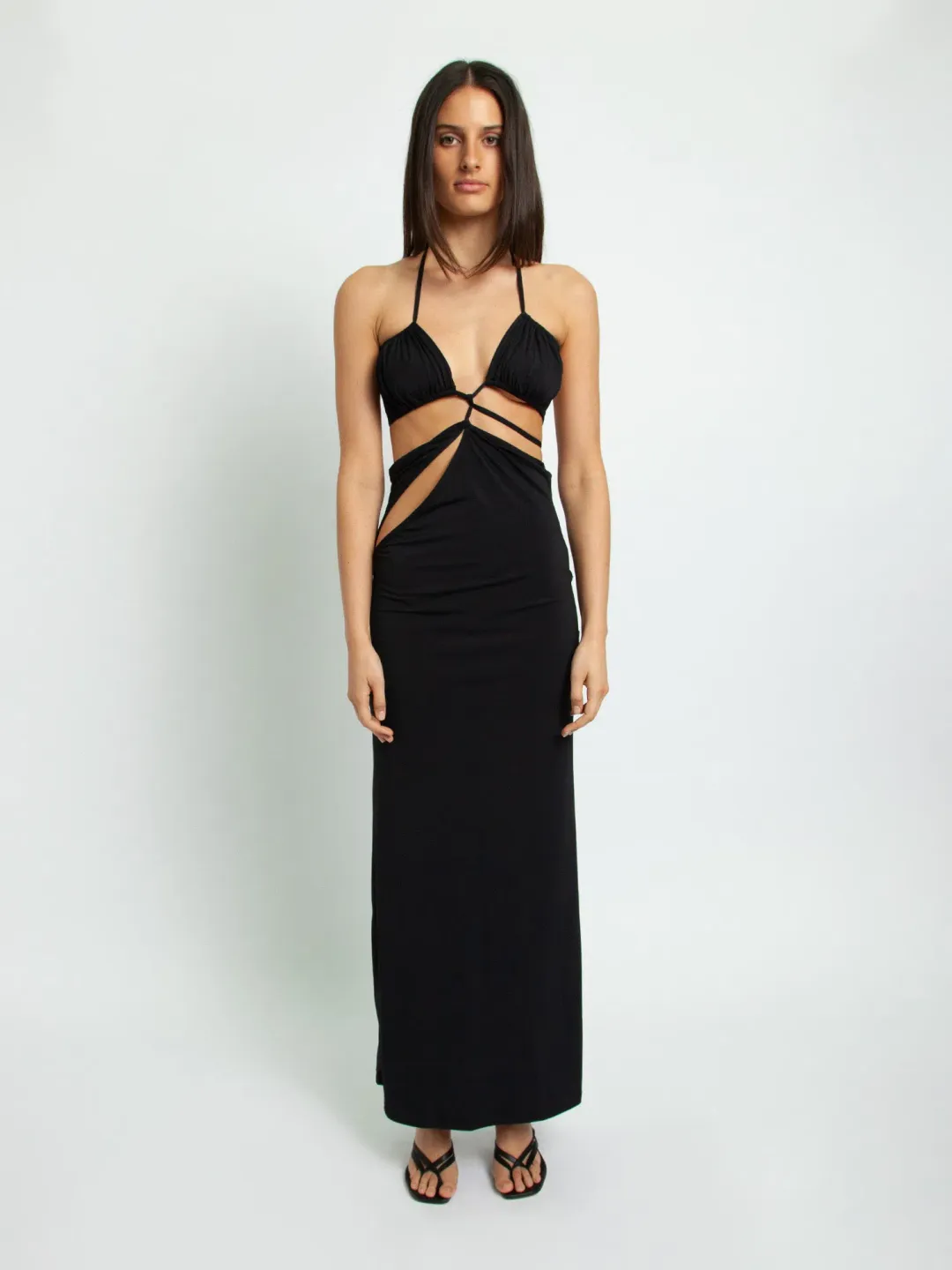 Christopher Esber Displace Dress Black Size 6 / XS for rent on The Volte - main image