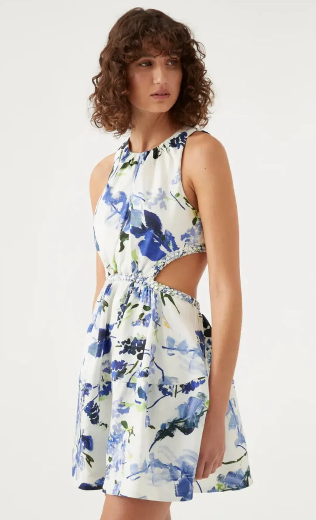 Aje Voyage Braided Cut Out Mini Dress Floral Size 10 / M for rent on The Volte - main image