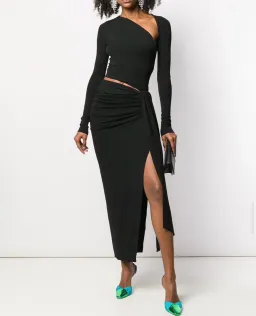 Alexandre Vauthier Cut Out Stretch Jersey Long Dress Black Size 6 for rent on The Volte - image 1