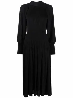 Zimmermann Long Sleeve Pleated Midi Dress Black Size 0 / Au 8 for rent on The Volte - image 3