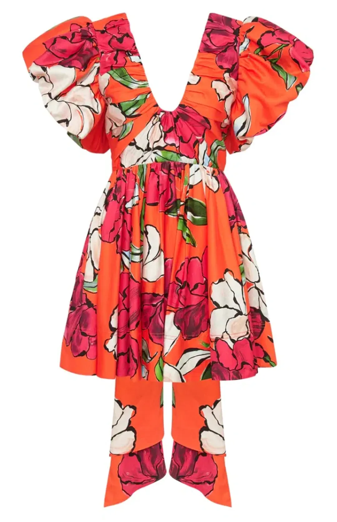 Aje Gretta Bow Back Mini Dress in Vivid Camellia Print Size 14 for rent on The Volte - main image