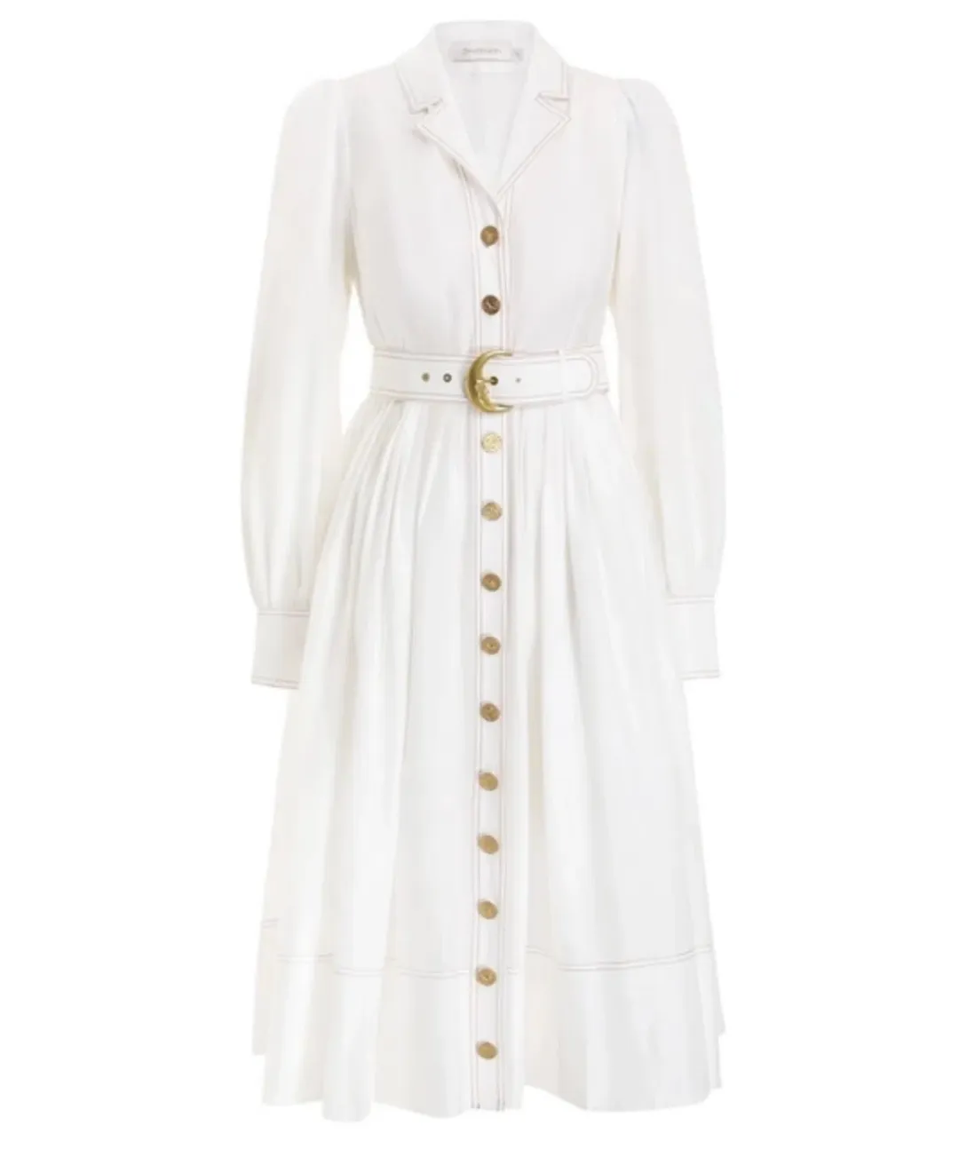 Zimmermann The Kaleidoscope Midi Shirt Dress in Natural Size 0/AU 8 for rent on The Volte - main image