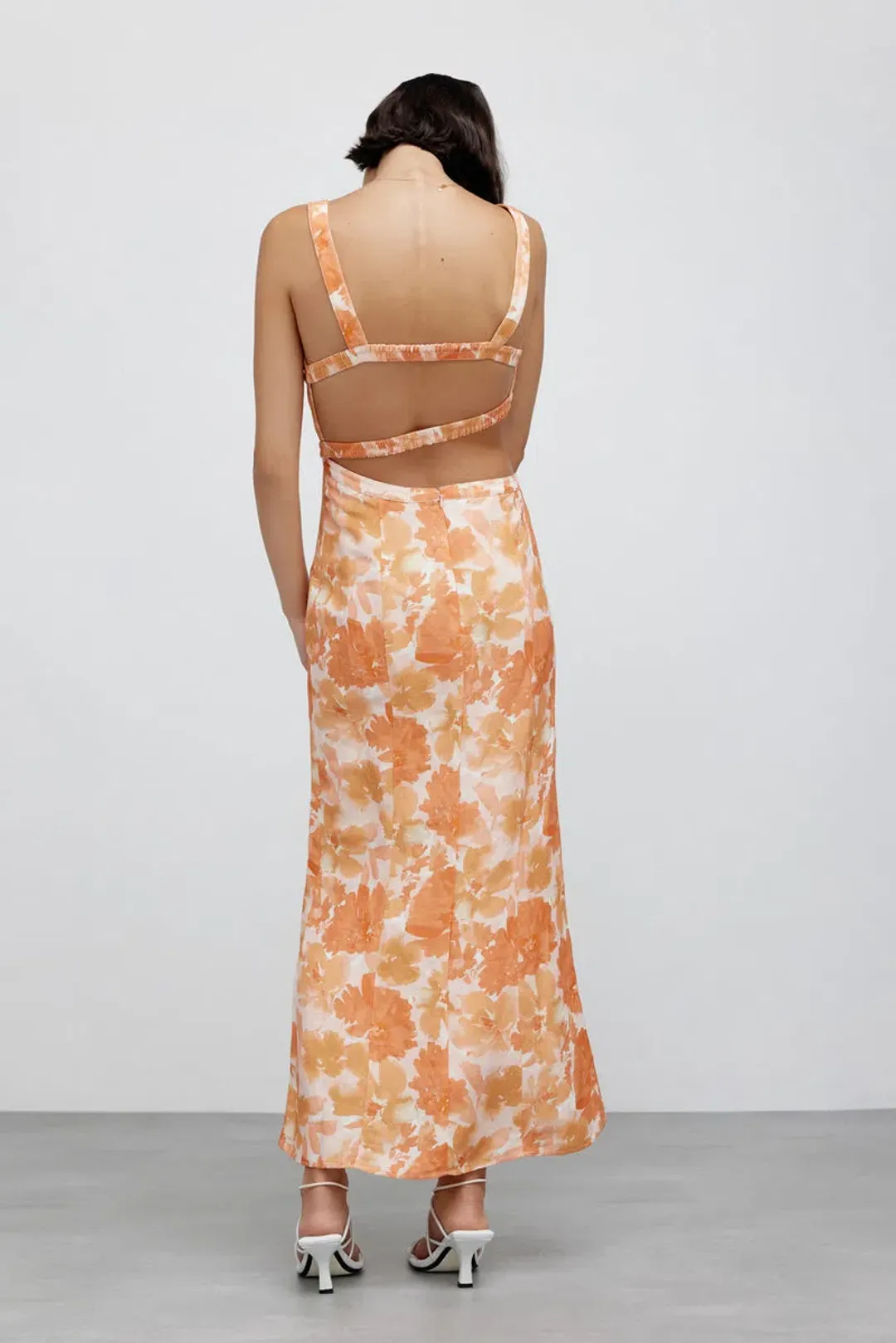 Significant Other Elena Midi Dress Orange Floral Size 10 for rent on The Volte - main image